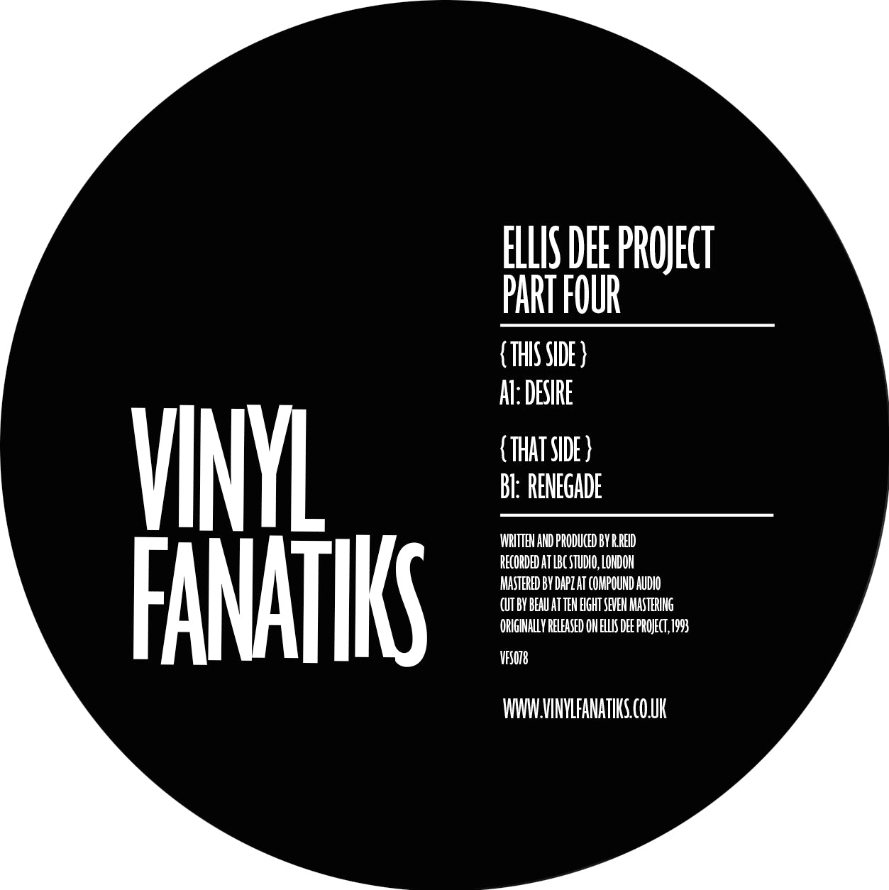 Ellis Dee Project - Part Four - VFS078 - BLACK VINYL