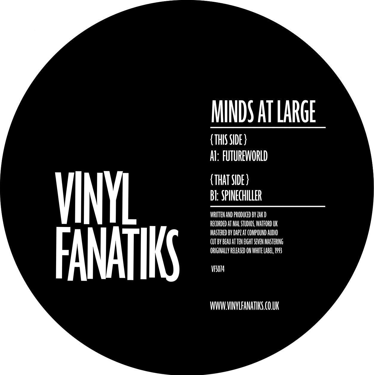 Minds At Large -  Futureworld / Spinechiller– VFS074 - BLACK VINYL