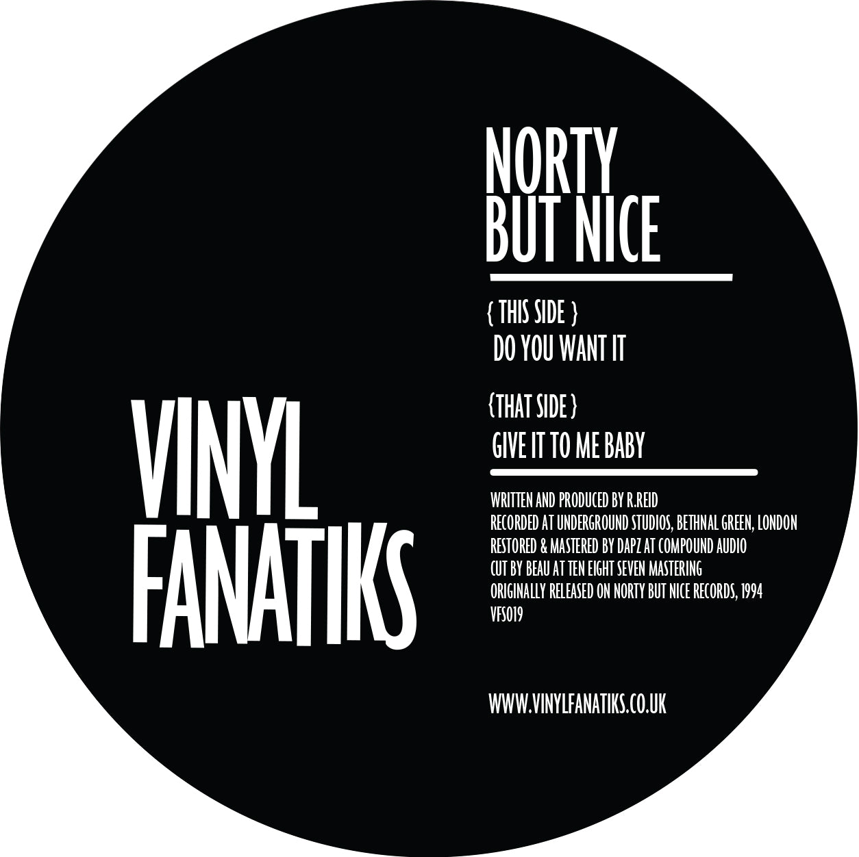 PRE-SALE - Norty But Nice - Do You Want It/Give It To Me Baby – VFS019 - ORANGE VINYL