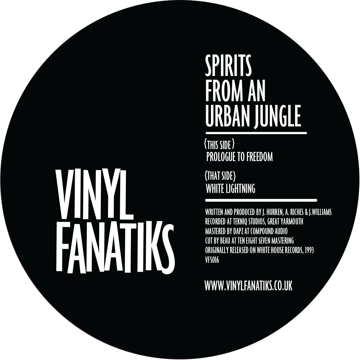 Spirits From An Urban Jungle – Prologue To Freedom/White Lightning - Black Vinyl Pressing – VFS016